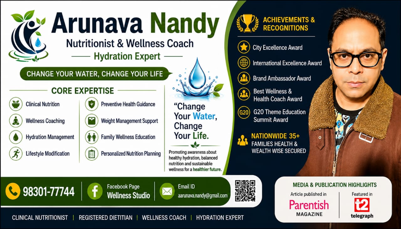 Arunava Nandy achievements and wellness expertise poster